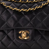 Chanel Classic Double Flap Medium Lammleder Schwarz 24k GHW