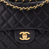 Chanel Classic Double Flap Medium Lammleder Schwarz 24k GHW