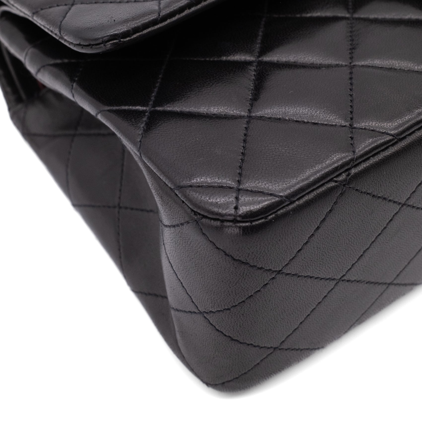 Chanel Classic Double Flap Medium Lammleder Schwarz 24k GHW