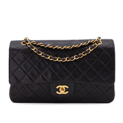Chanel Classic Double Flap Medium Lammleder Schwarz 24k GHW
