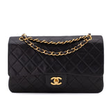 Chanel Classic Double Flap Medium Lammleder Schwarz 24k GHW