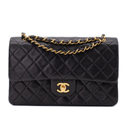 Chanel Classic Double Flap Bag Medium Lammleder Schwarz 24k GHW