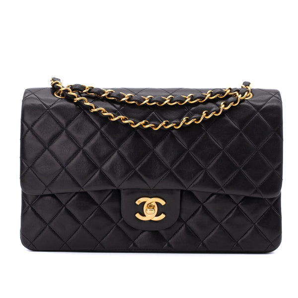 Chanel Classic Double Flap Bag Medium Lammleder Schwarz 24k GHW