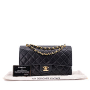 Chanel Classic Double Flap Bag Medium Lammleder Schwarz 24k GHW