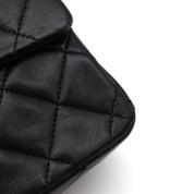 Chanel Classic Double Flap Medium Lammleder Schwarz 24k GHW