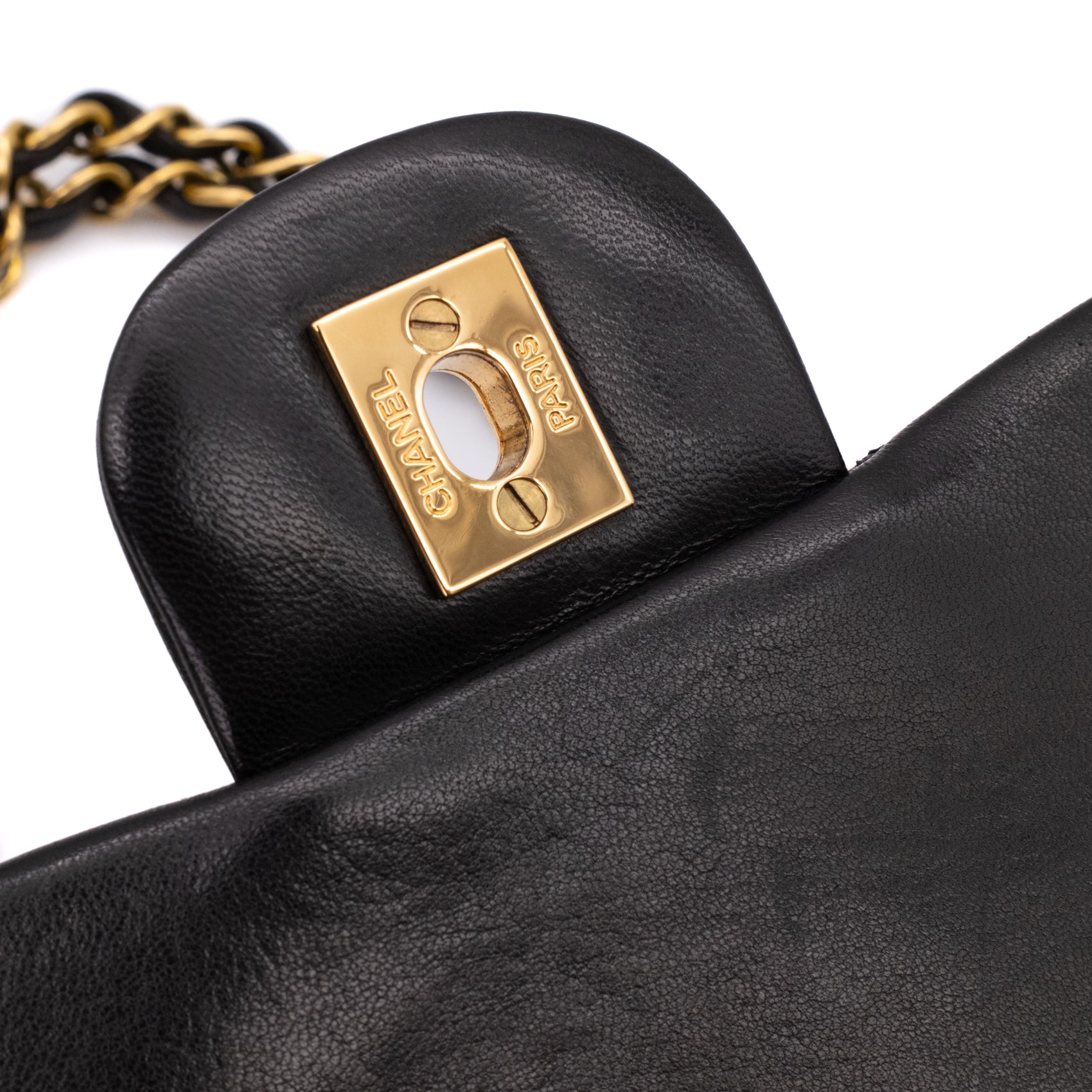 Chanel Classic Double Flap Medium Lammleder Schwarz 24k GHW