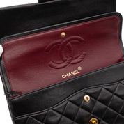 Chanel Classic Double Flap Bag Medium Lammleder Schwarz 24k GHW