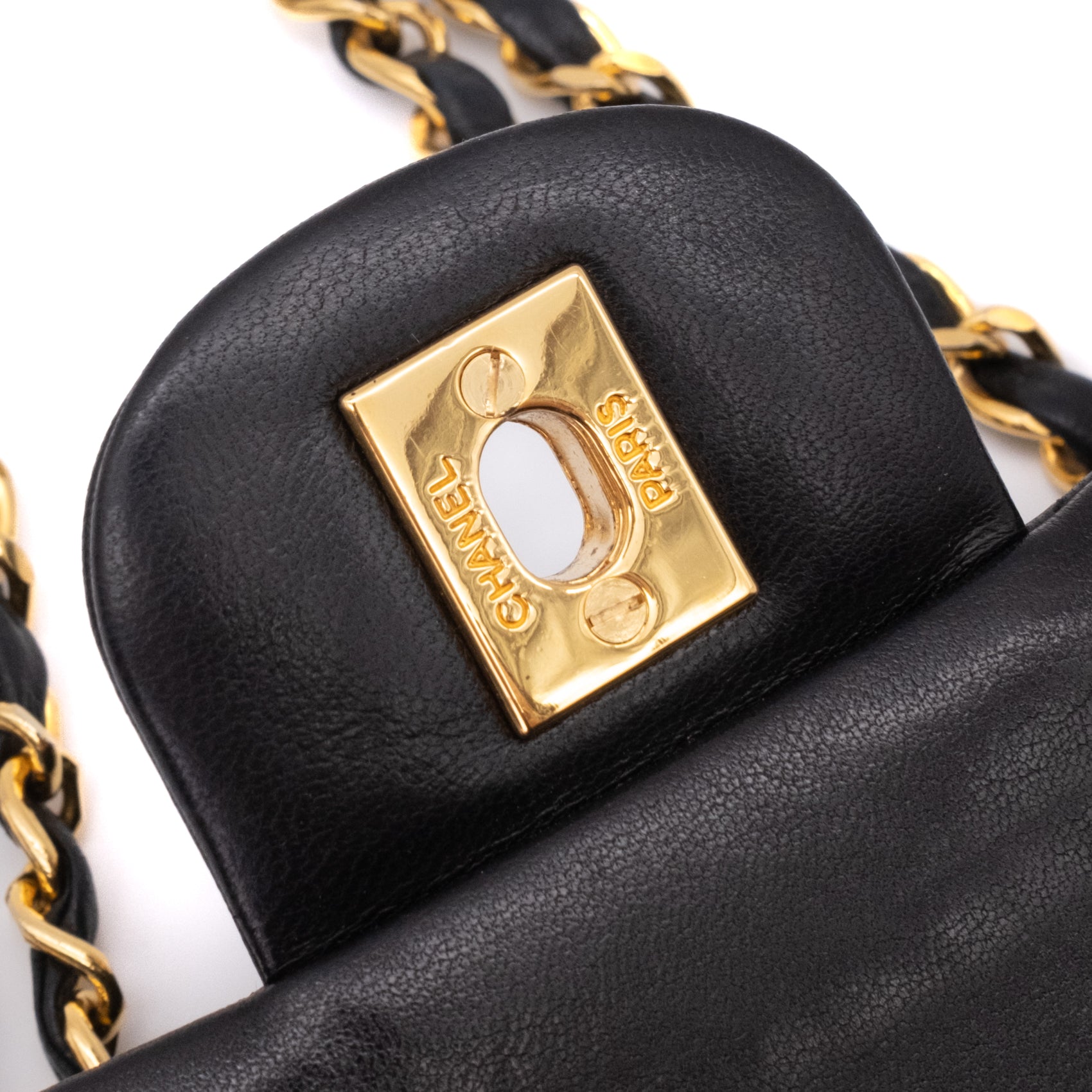 Chanel Classic Double Flap Medium Lammleder Schwarz 24k GHW