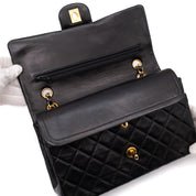 Chanel Classic Double Flap Medium Lammleder Schwarz 24k GHW