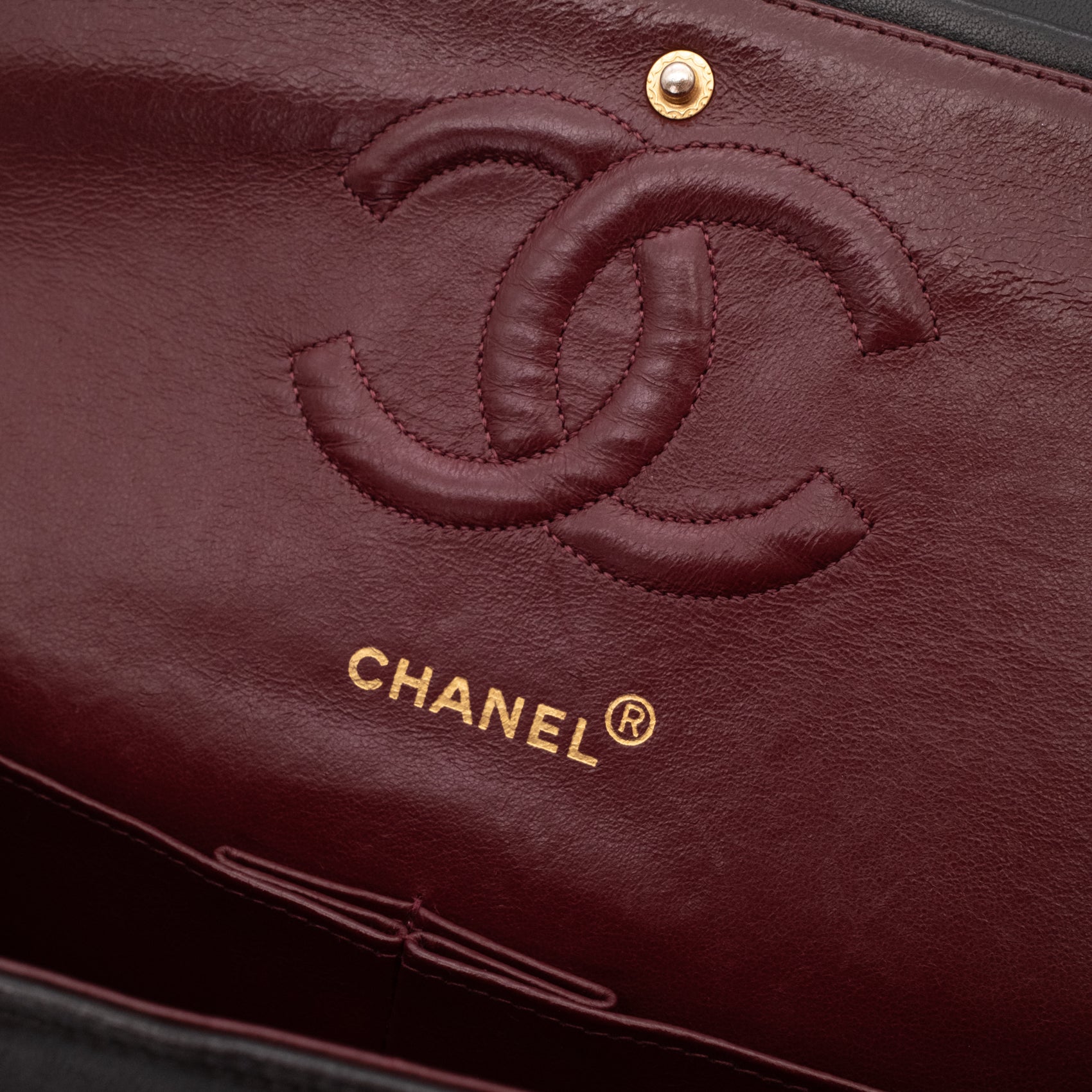 Chanel Classic Double Flap Medium Lammleder Schwarz 24k GHW