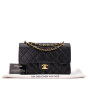 Chanel Classic Double Flap Bag Medium Lammleder Schwarz 24k GHW