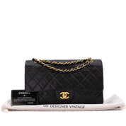 Chanel Classic Double Flap Medium Lammleder Schwarz 24k GHW