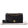 Chanel Classic Double Flap Medium Lammleder Schwarz 24k GHW
