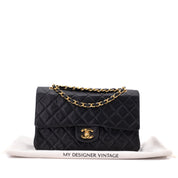 Chanel Classic Double Flap Medium Lammleder Schwarz 24k GHW