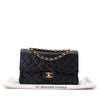 Chanel Classic Double Flap Medium Lammleder Schwarz 24k GHW