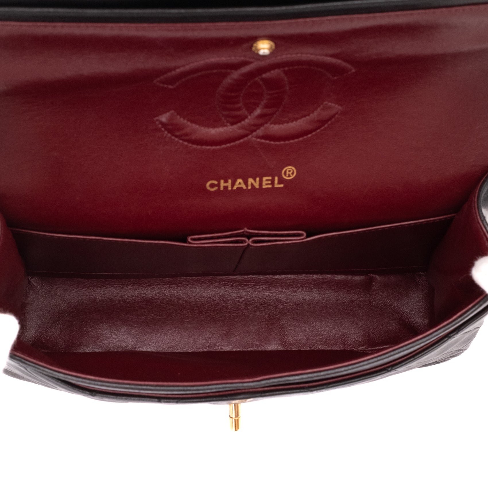 Chanel Classic Double Flap Medium Lammleder Schwarz 24k GHW