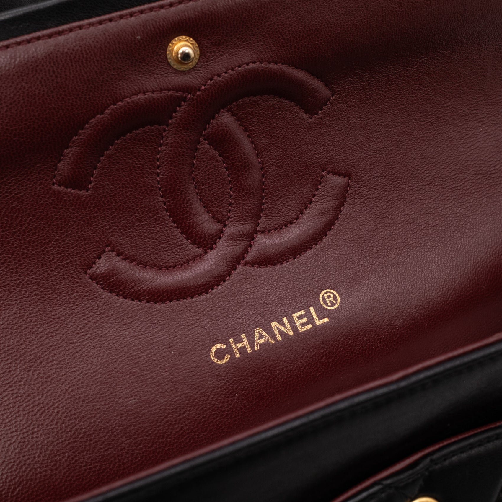 Chanel Classic Double Flap Medium Lammleder Schwarz 24k GHW