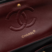 Chanel Classic Double Flap Medium Lammleder Schwarz 24k GHW