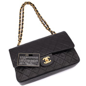 Chanel Classic Double Flap Medium Lammleder Schwarz 24k GHW