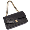 Chanel Classic Double Flap Medium Lammleder Schwarz 24k GHW