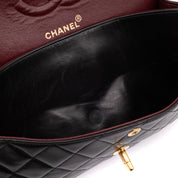Chanel Classic Double Flap Medium Lammleder Schwarz 24k GHW