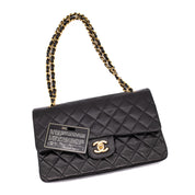 Chanel Classic Double Flap Medium Lammleder Schwarz 24k GHW