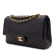 Chanel Classic Double Flap Medium Lammleder Schwarz 24k GHW