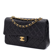 Chanel Classic Double Flap Medium Lammleder Schwarz 24k GHW