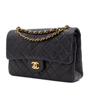 Chanel Classic Double Flap Bag Medium Lammleder Schwarz 24k GHW