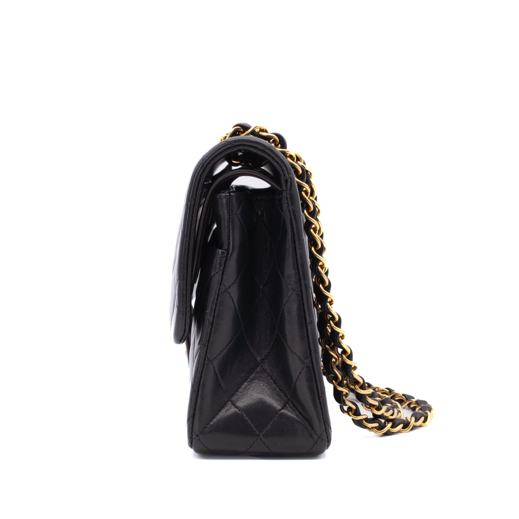 Chanel Classic Double Flap Bag Medium Lammleder Schwarz 24k GHW