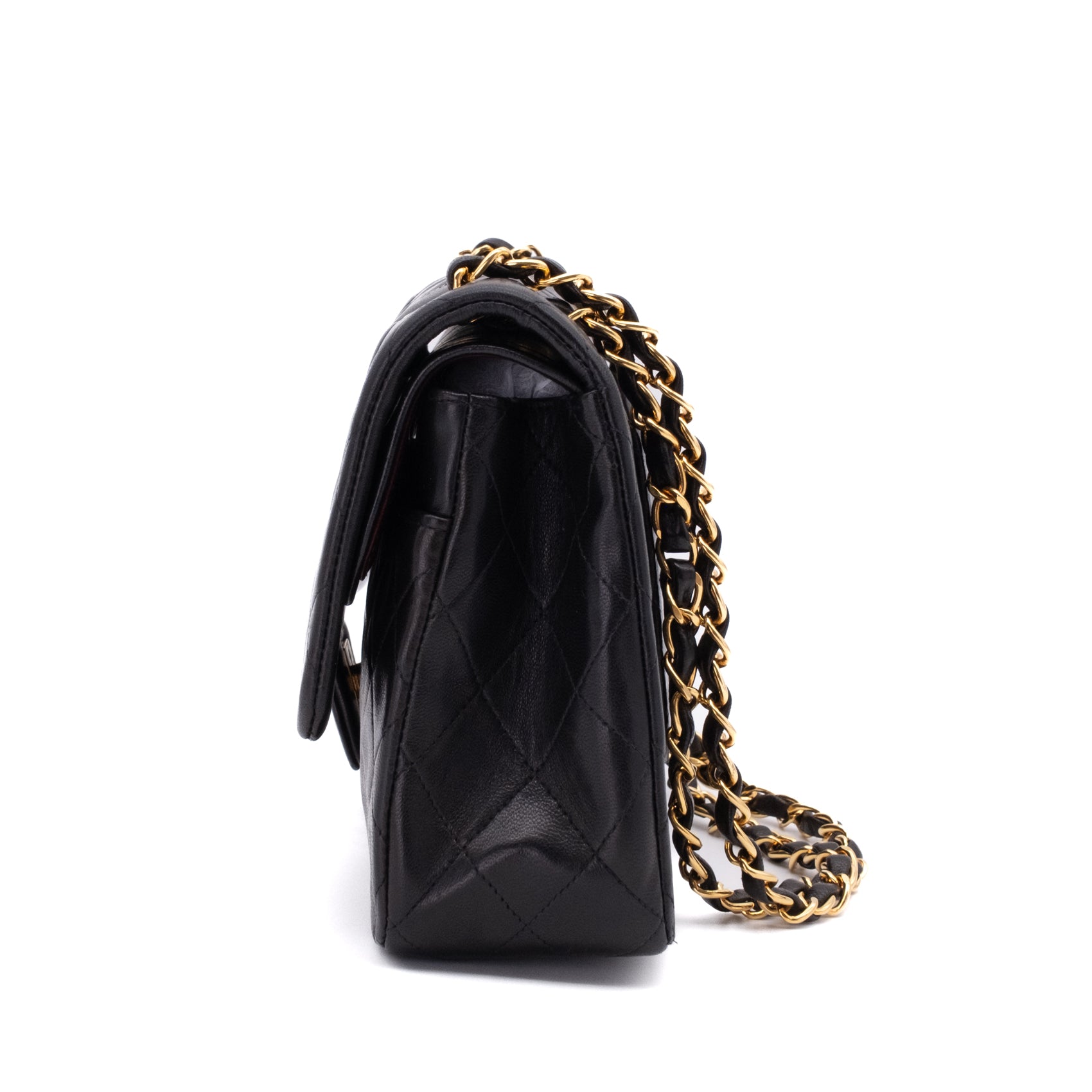 Chanel Classic Double Flap Medium Lammleder Schwarz 24k GHW