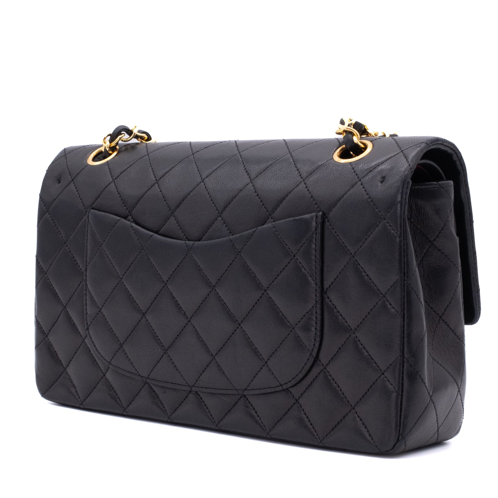 Chanel Classic Double Flap Bag Medium Lammleder Schwarz 24k GHW