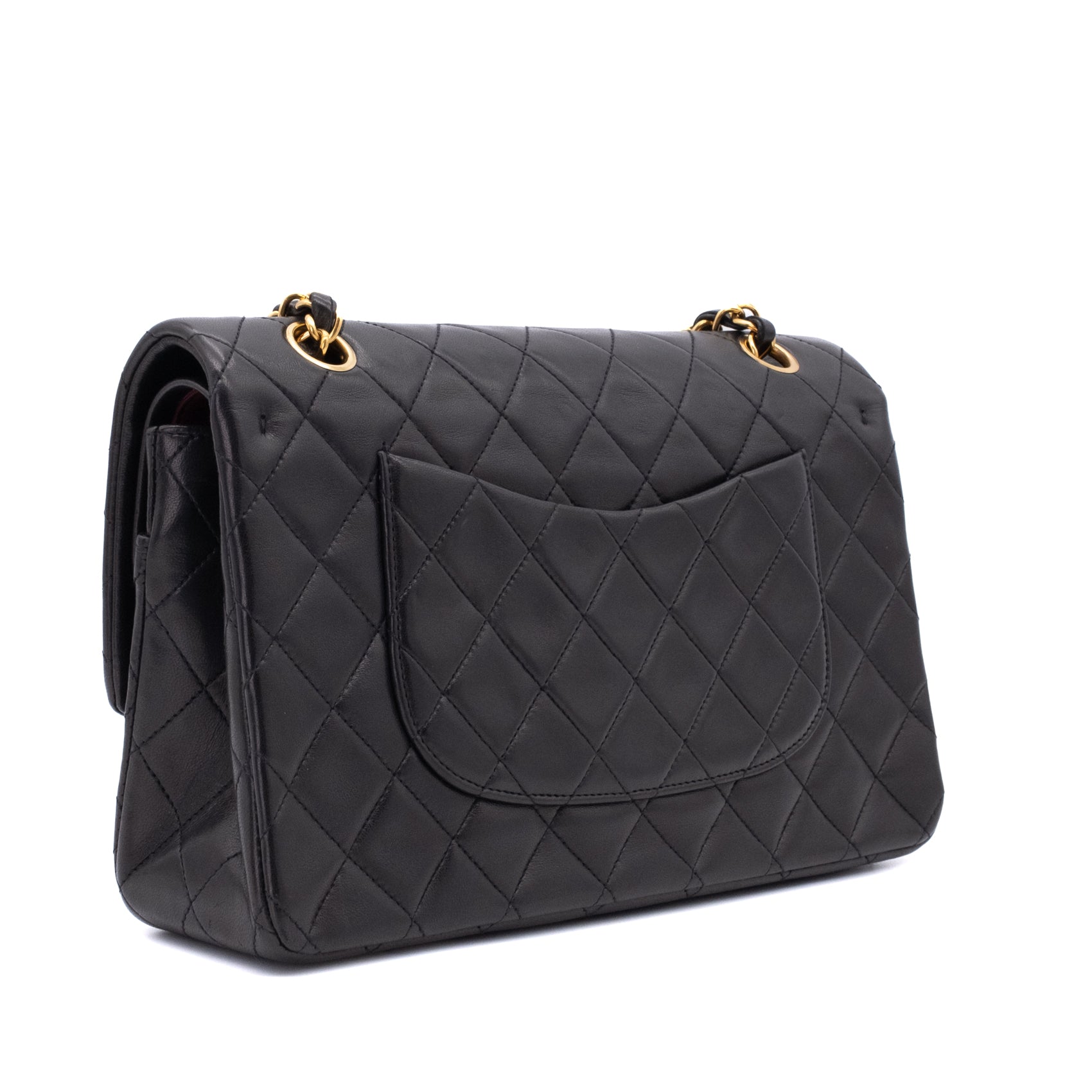 Chanel Classic Double Flap Bag Medium Lammleder Schwarz 24k GHW