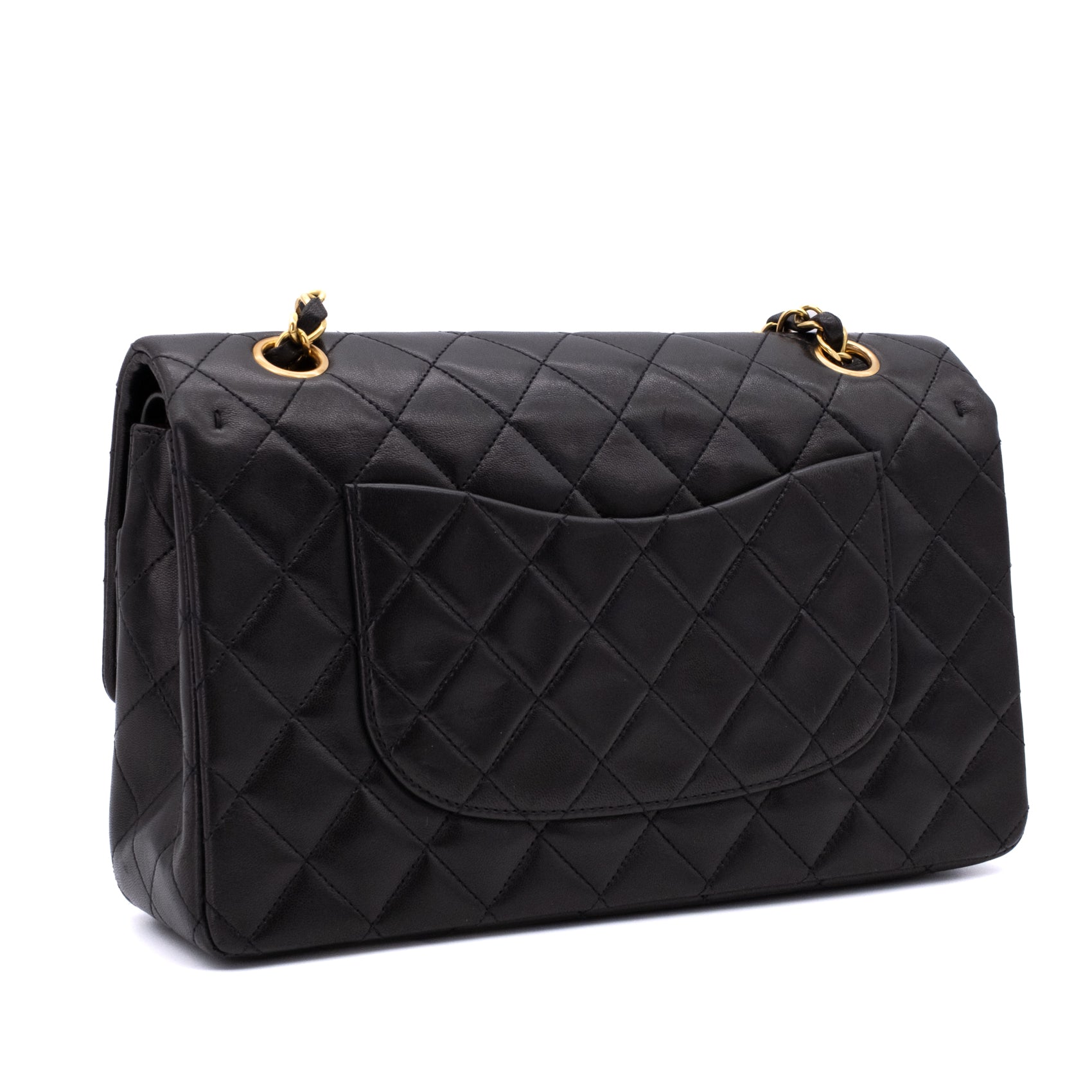 Chanel Classic Double Flap Medium Lammleder Schwarz 24k GHW