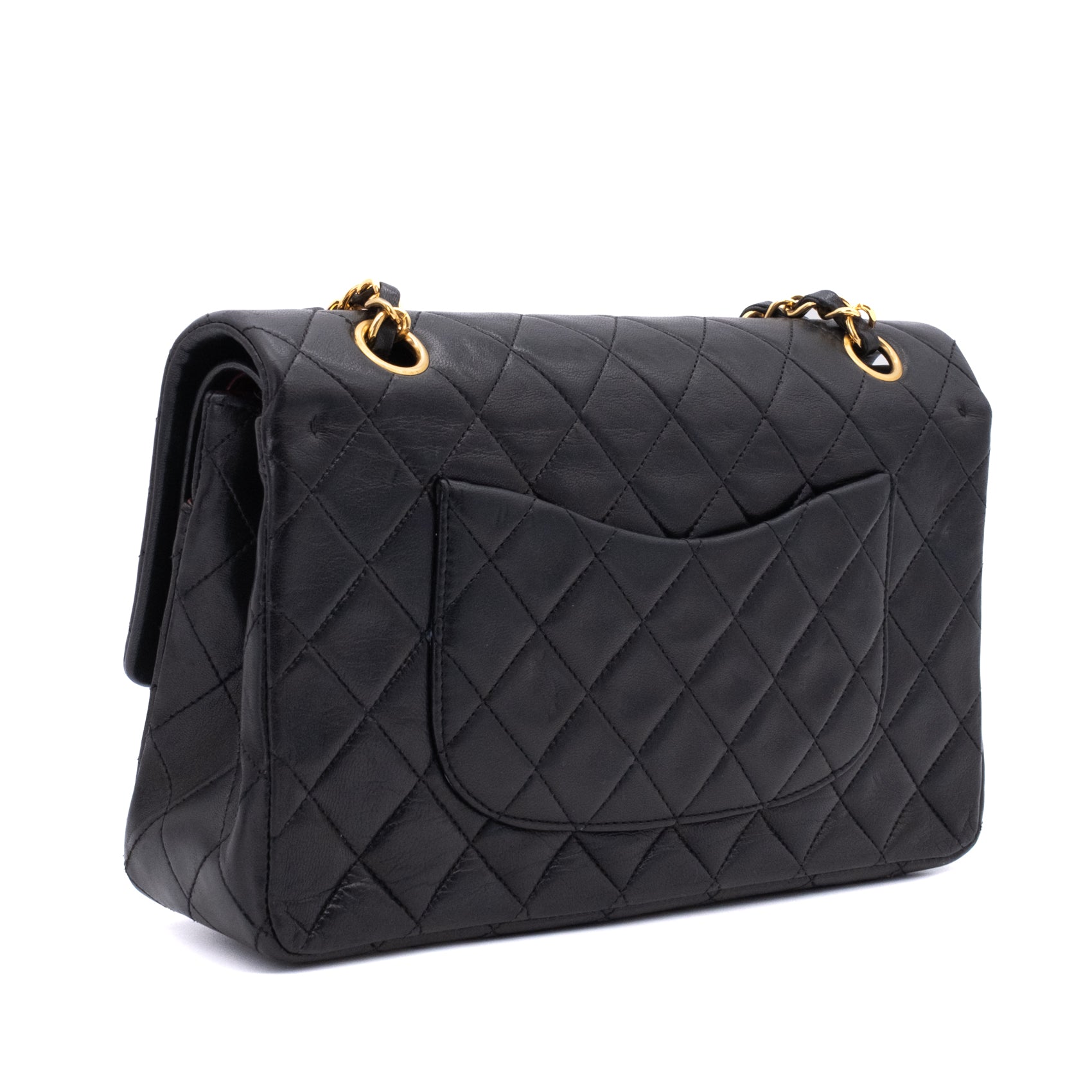Chanel Classic Double Flap Medium Lammleder Schwarz 24k GHW