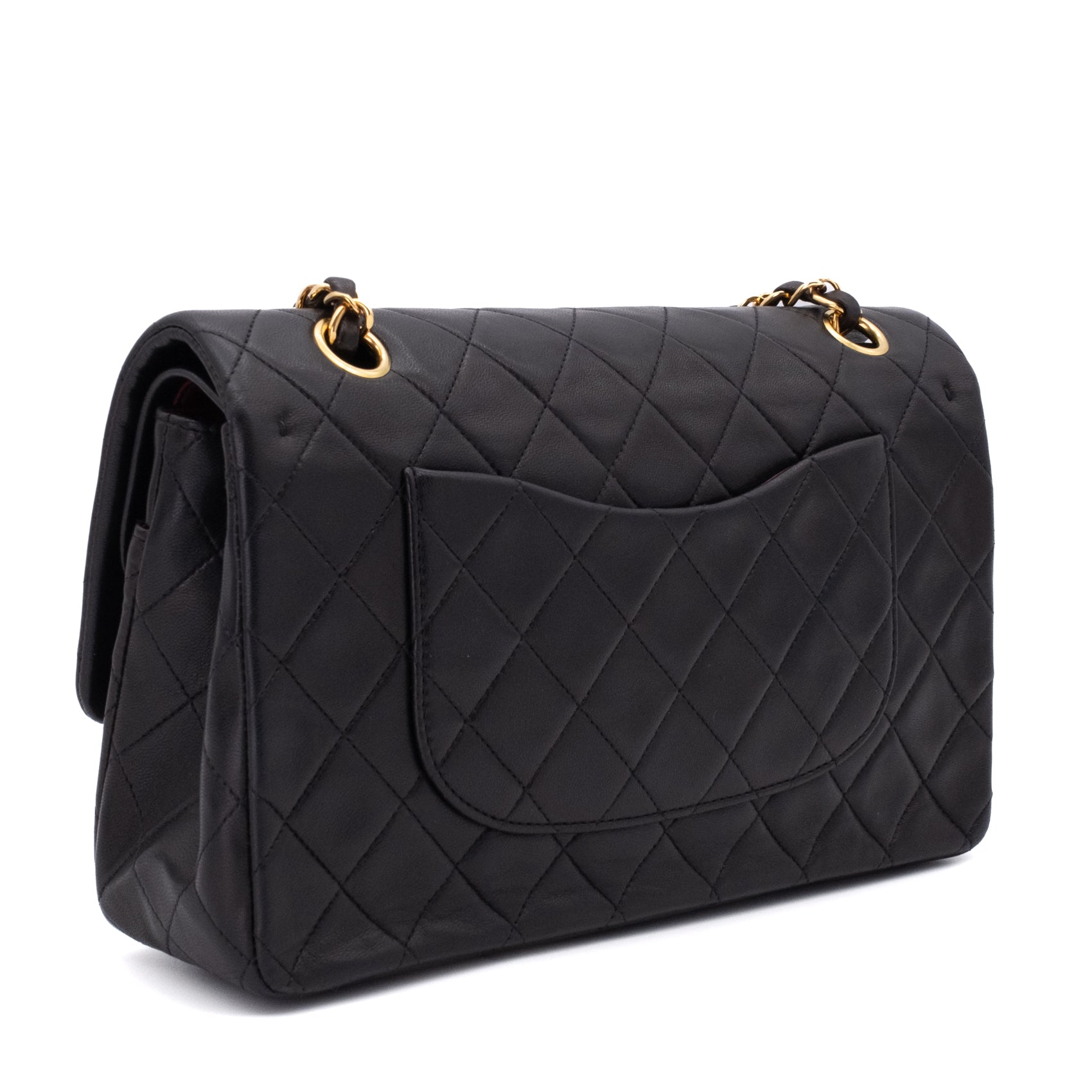 Chanel Classic Double Flap Medium Lammleder Schwarz 24k GHW