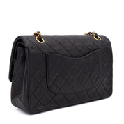 Chanel Classic Double Flap Medium Lammleder Schwarz 24k GHW