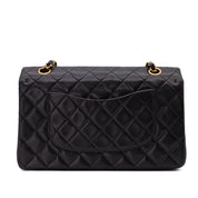 Chanel Classic Double Flap Medium Lammleder Schwarz 24k GHW