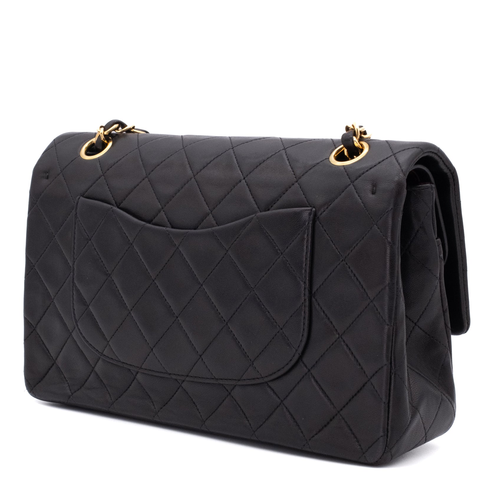 Chanel Classic Double Flap Medium Lammleder Schwarz 24k GHW