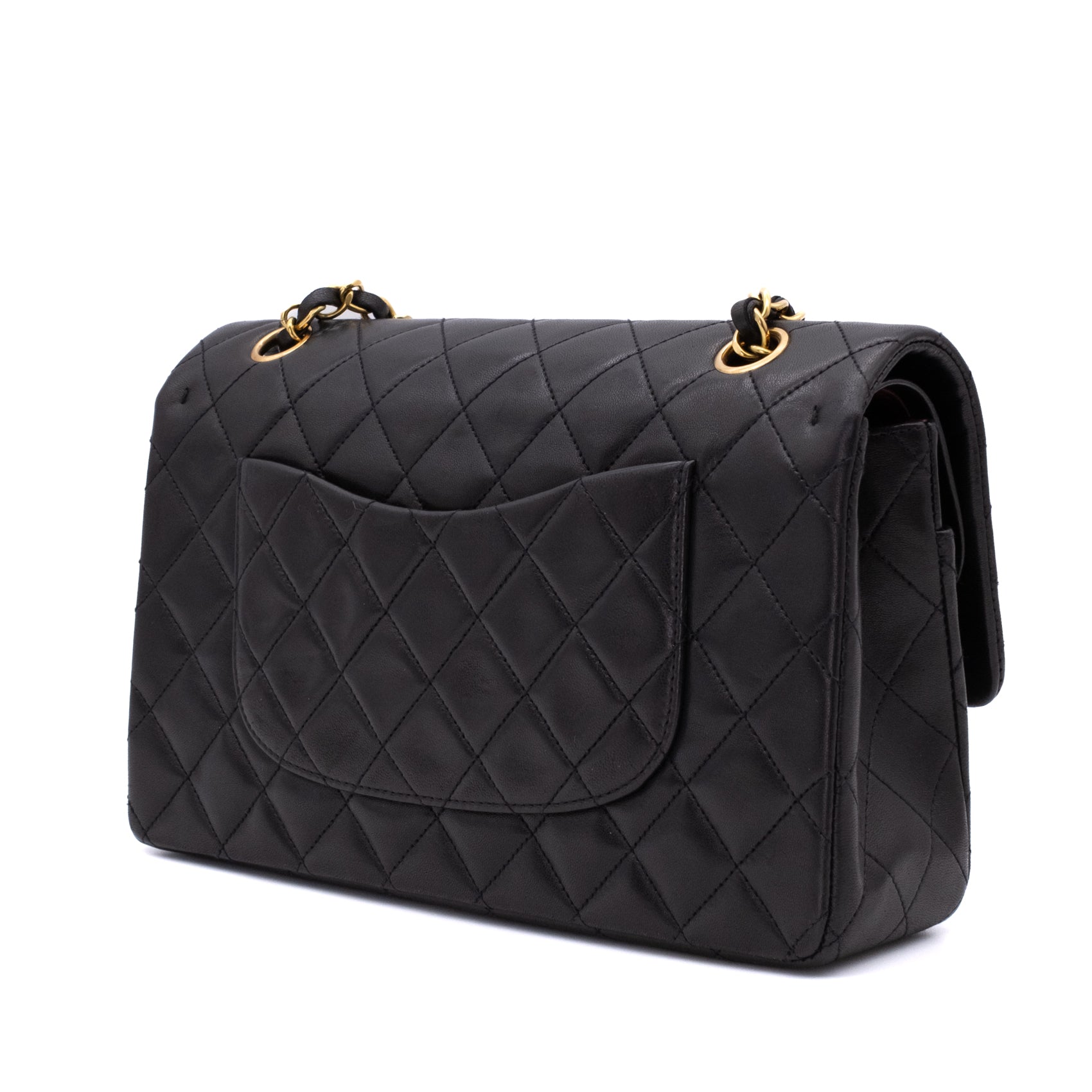 Chanel Classic Double Flap Medium Lammleder Schwarz 24k GHW