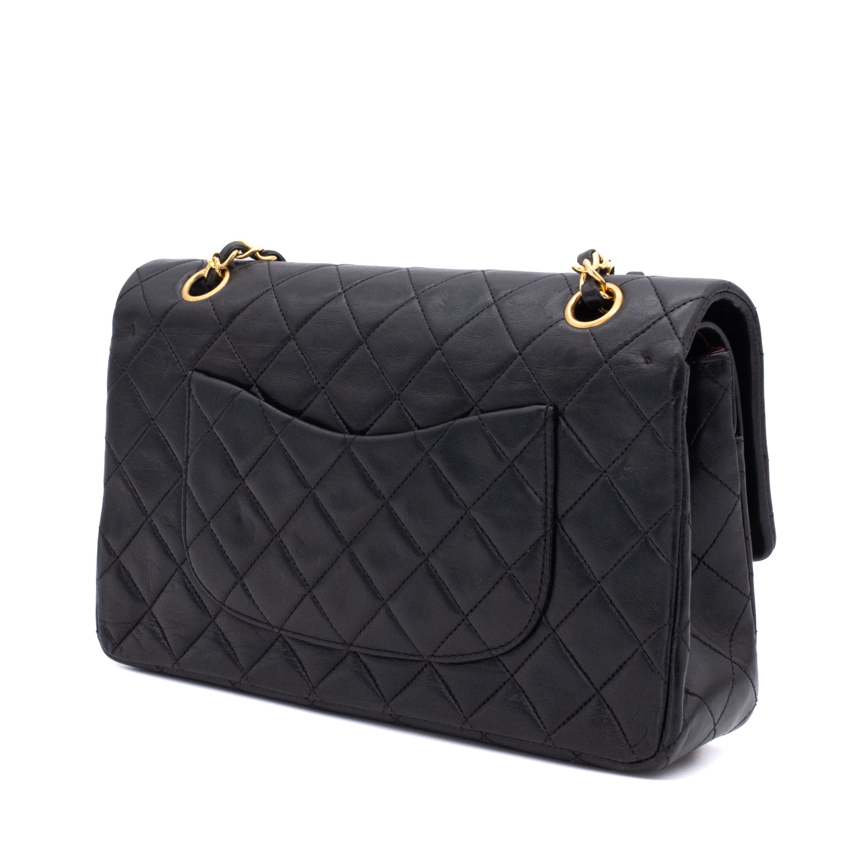 Chanel Classic Double Flap Medium Lammleder Schwarz 24k GHW