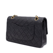Chanel Classic Double Flap Medium Lammleder Schwarz 24k GHW