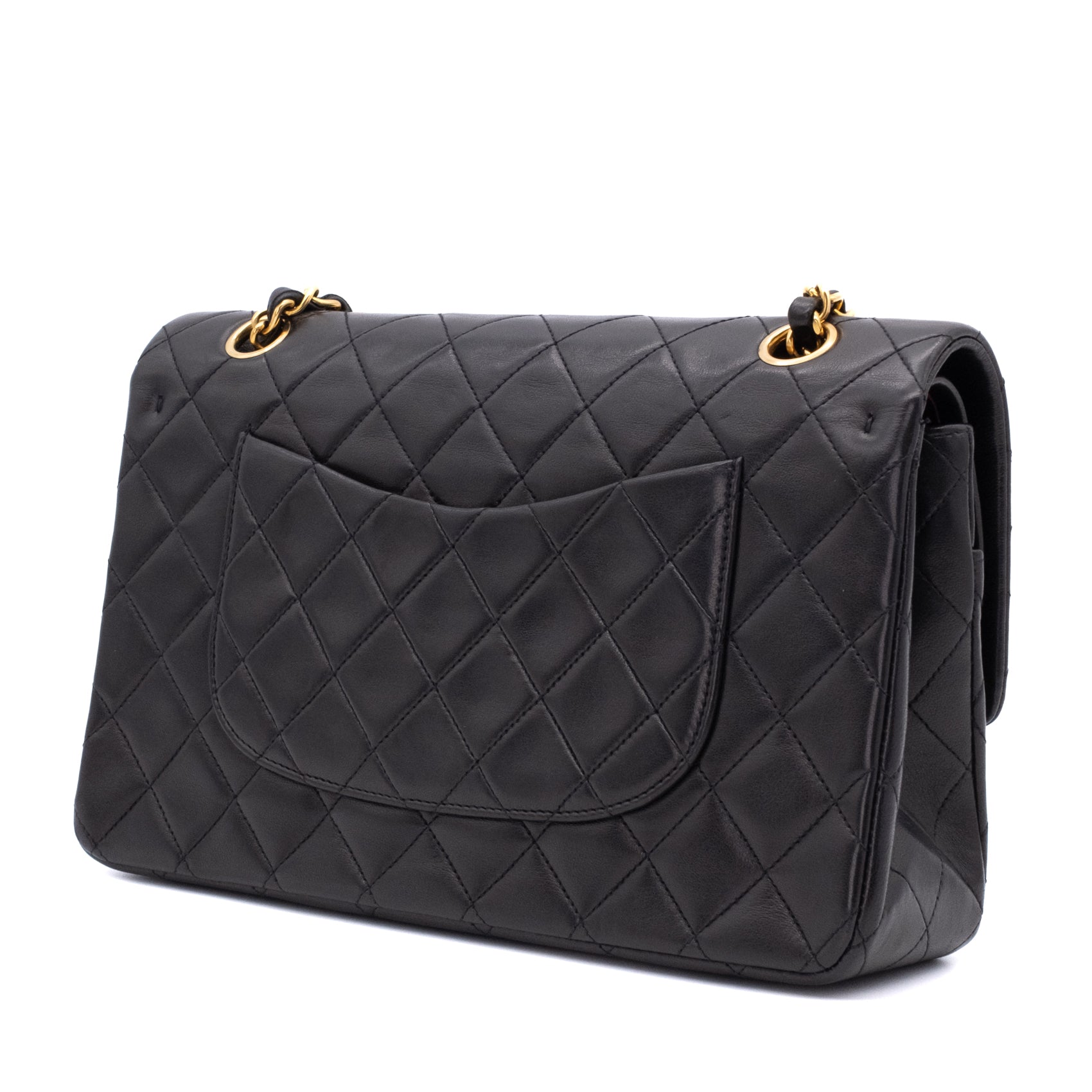 Chanel Classic Double Flap Bag Medium Lammleder Schwarz 24k GHW
