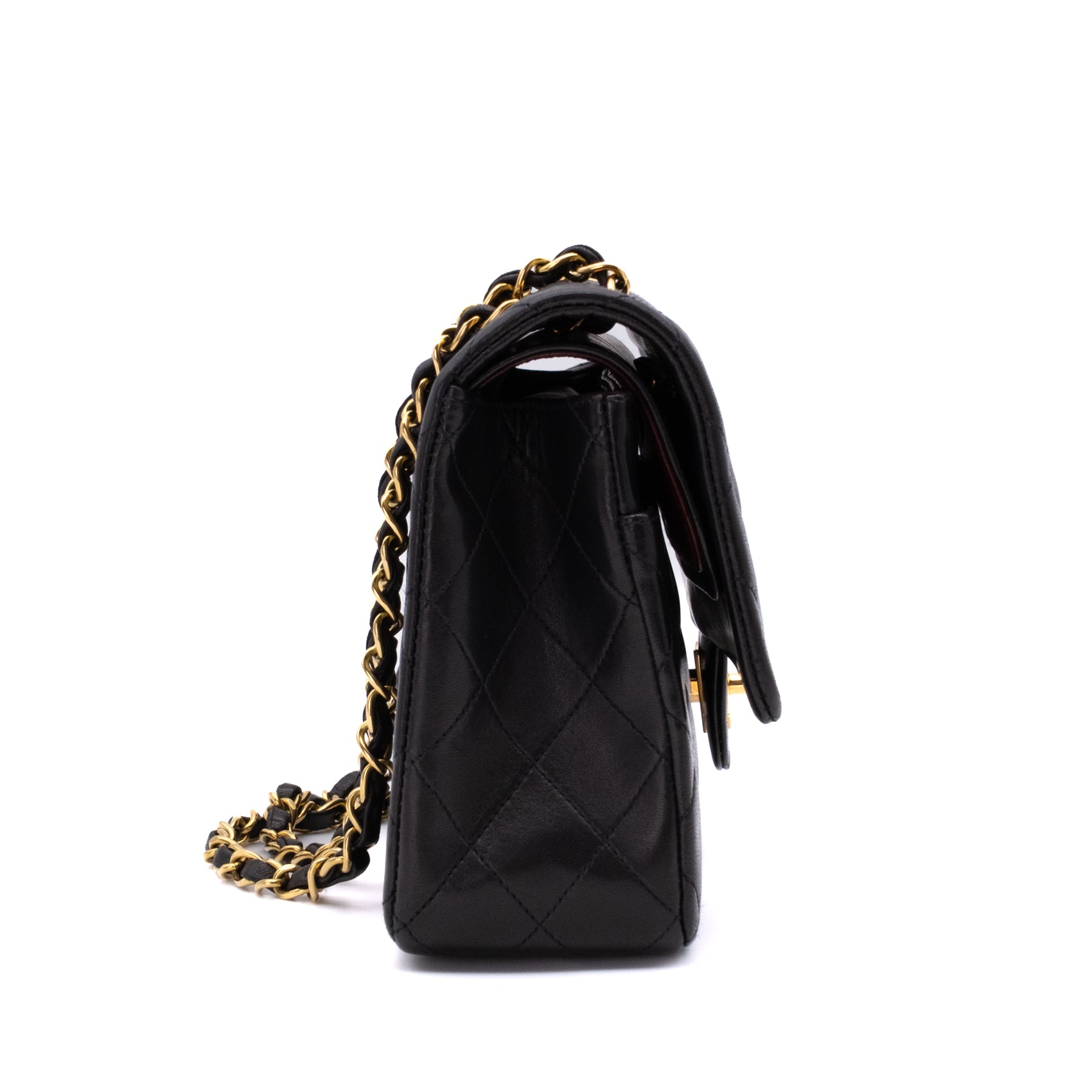 Chanel Classic Double Flap Medium Lammleder Schwarz 24k GHW