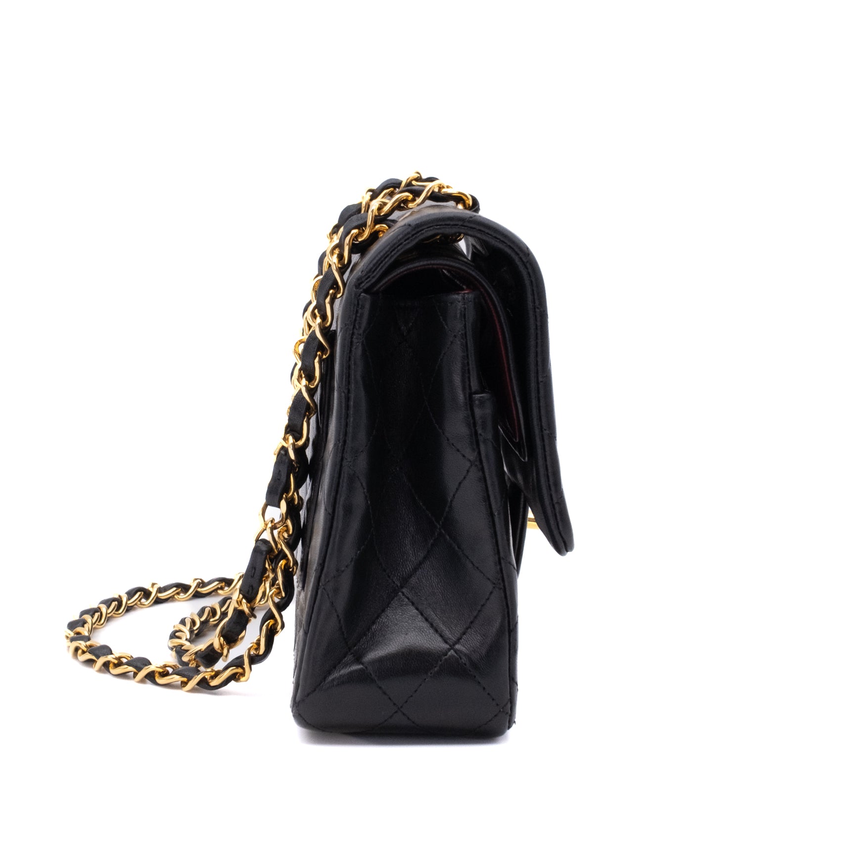 Chanel Classic Double Flap Medium Lammleder Schwarz 24k GHW