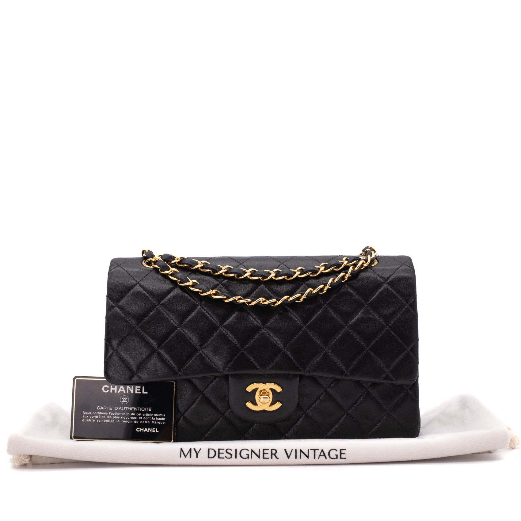 Chanel Classic Double Flap Bag Medium Lammleder Schwarz 24 GHW