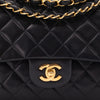 Chanel Classic Double Flap Medium Lammleder Schwarz 24k GHW