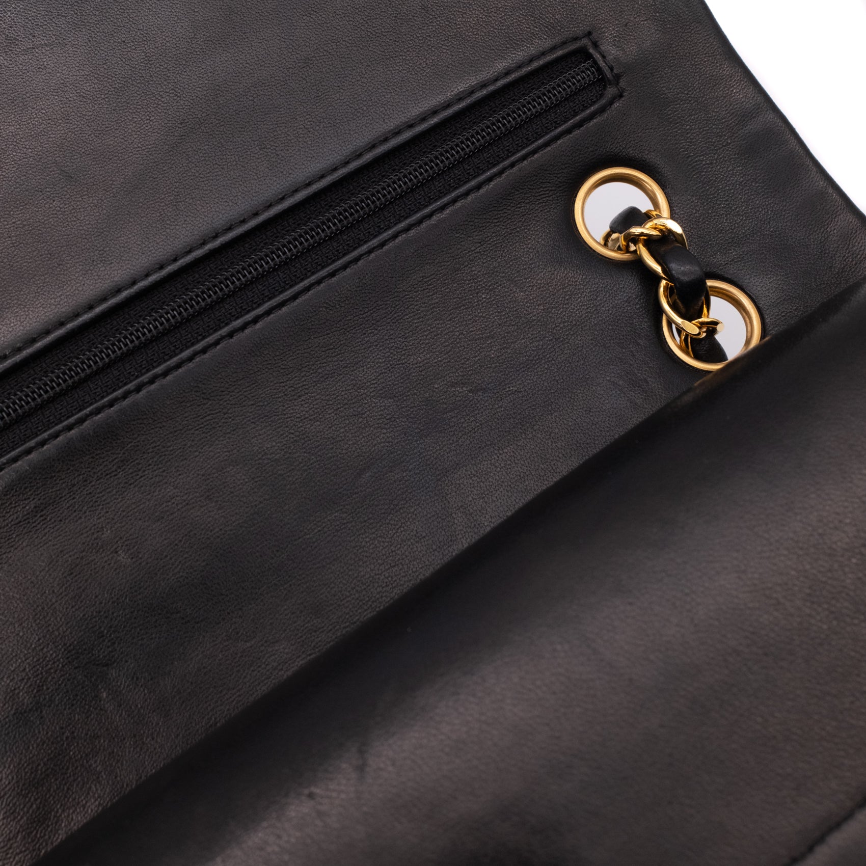 Chanel Classic Double Flap Medium Lammleder Schwarz 24k GHW