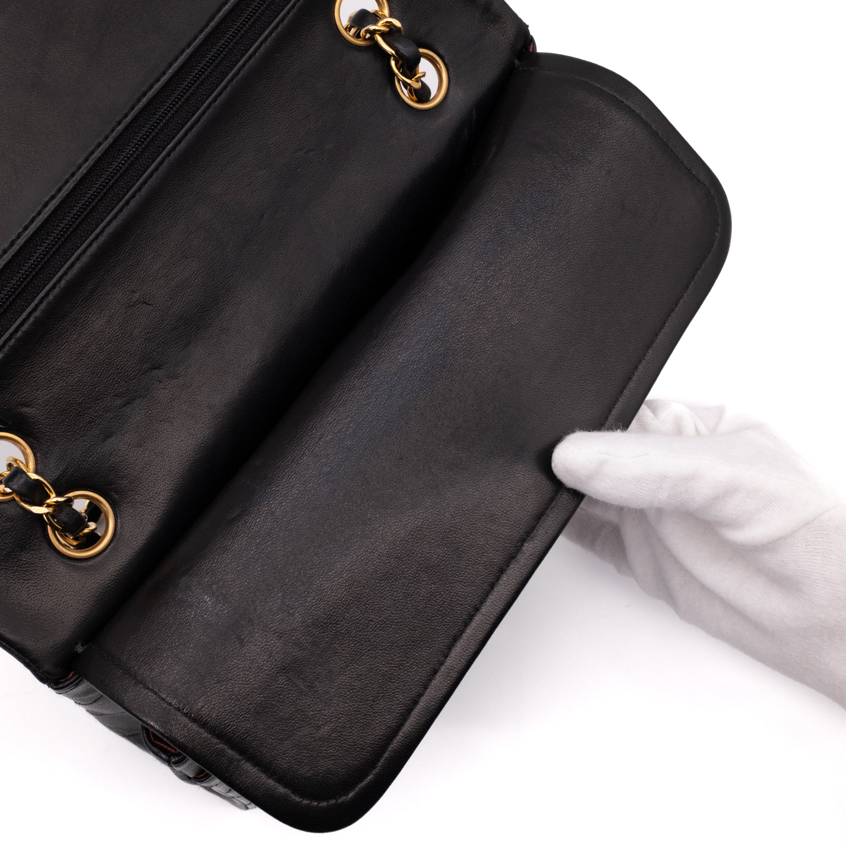 Chanel Classic Double Flap Medium Lammleder Schwarz 24k GHW
