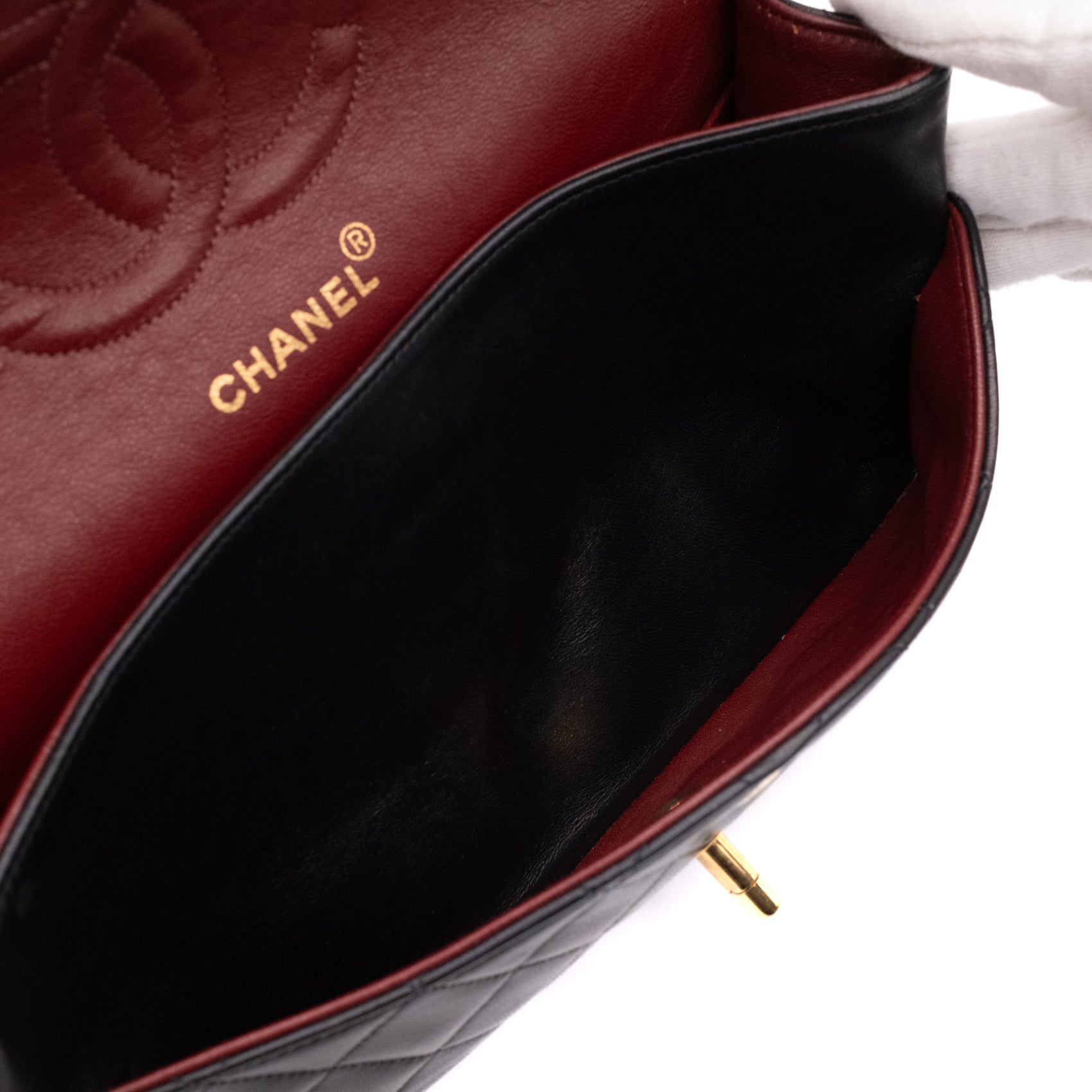Chanel Classic Double Flap Medium Lammleder Schwarz 24k GHW